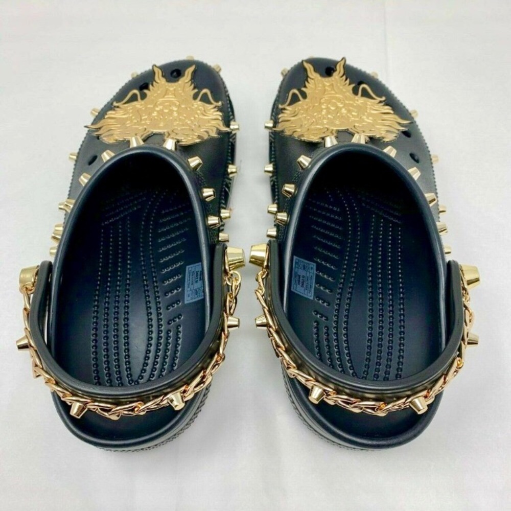 NIB Vivienne Tam + CROCS Gold Chain Stud Shoes - Picture 2 of 7